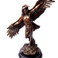 Eagle Warrior – Bronze Sculpture of a Native American Shaman on Round Marble Base