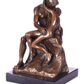 The Kiss – Bronze Sculpture of Lovers on Marble Base