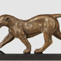 Stalking Leopard – Bronze Sculpture in Art Deco Style on Marble Base