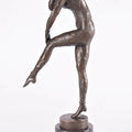 Harlequin Dancer – Bronze Sculpture in Art Deco Style on Round Marble Column