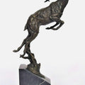 Leaping Stag – Bronze Sculpture on Marble Base