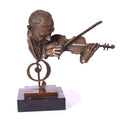 Virtuoso on a Treble Clef – Bronze Sculpture on Marble Base