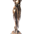 Goddess of Spring – Bronze Sculpture of Woman in Art Nouveau Style on Round Marble Base