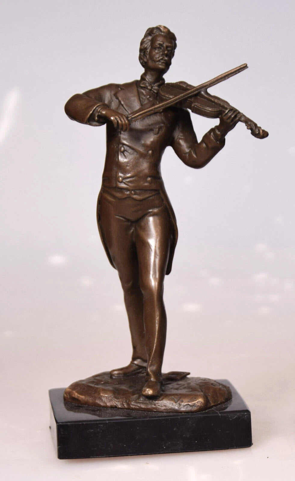 The Violinist – Bronze Sculpture on Marble Base