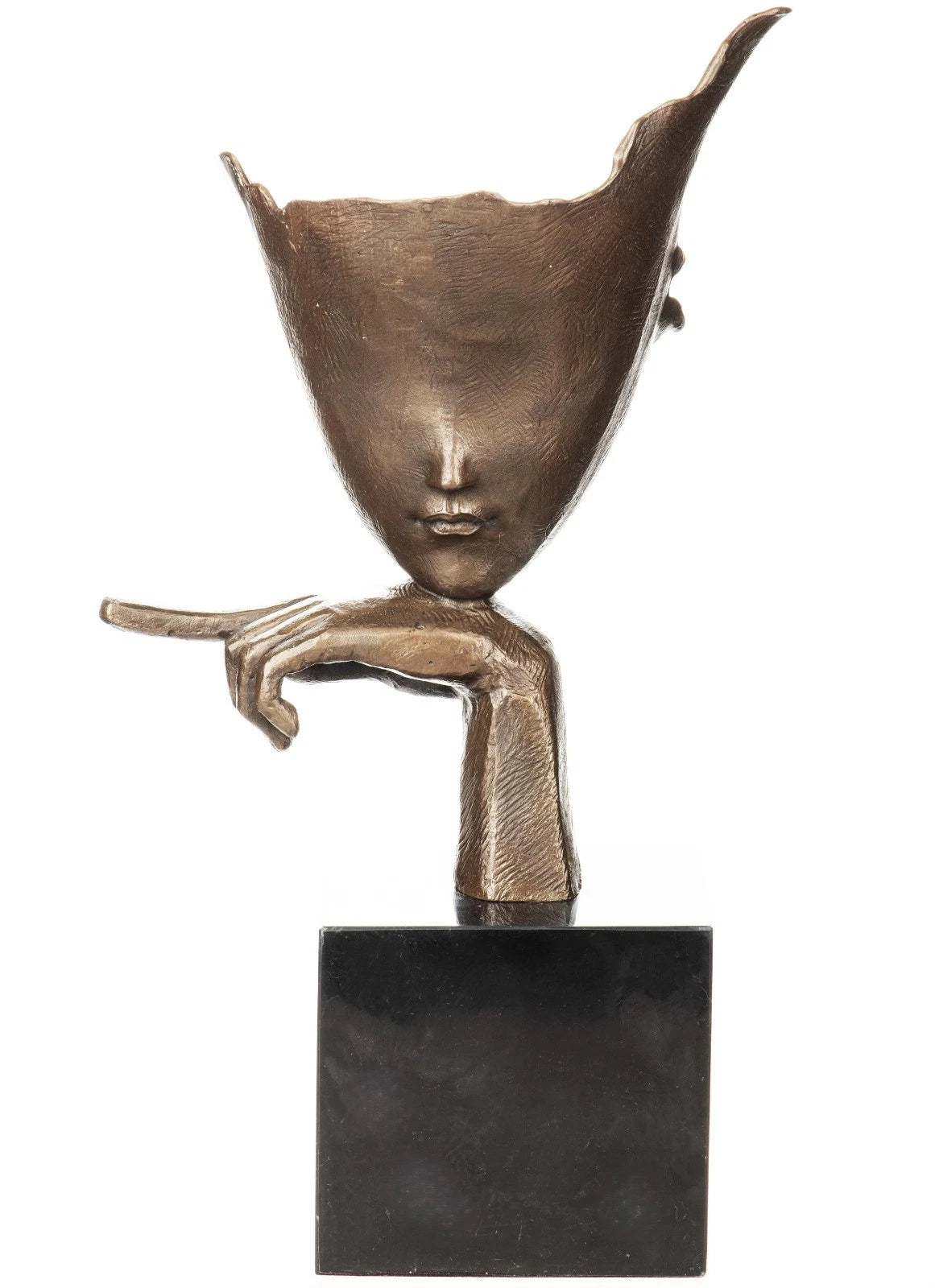 Whisper of the Wind – Surrealist Bronze Sculpture on Marble Base