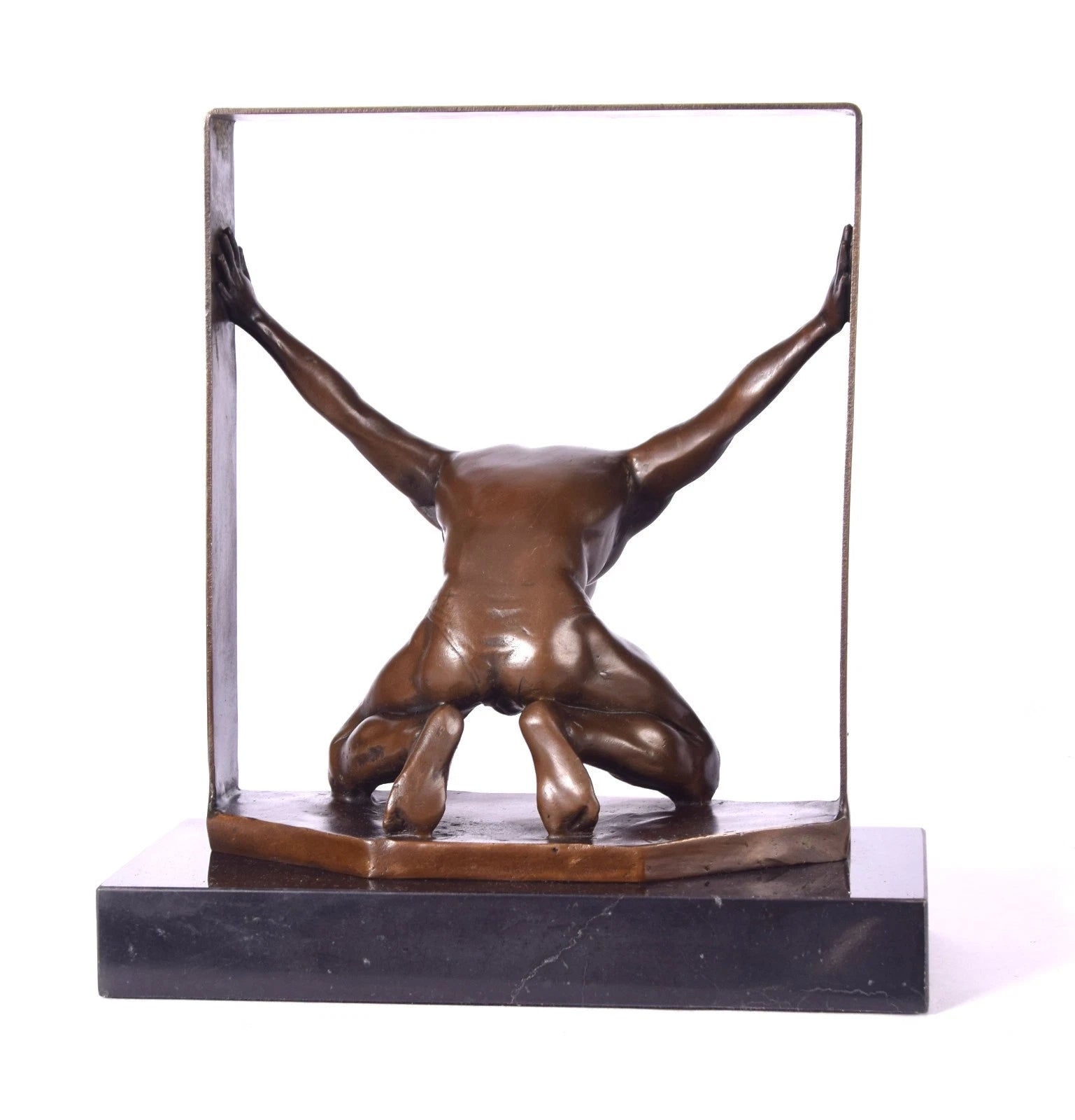 Boundaries – Modern Bronze Sculpture on Marble Base